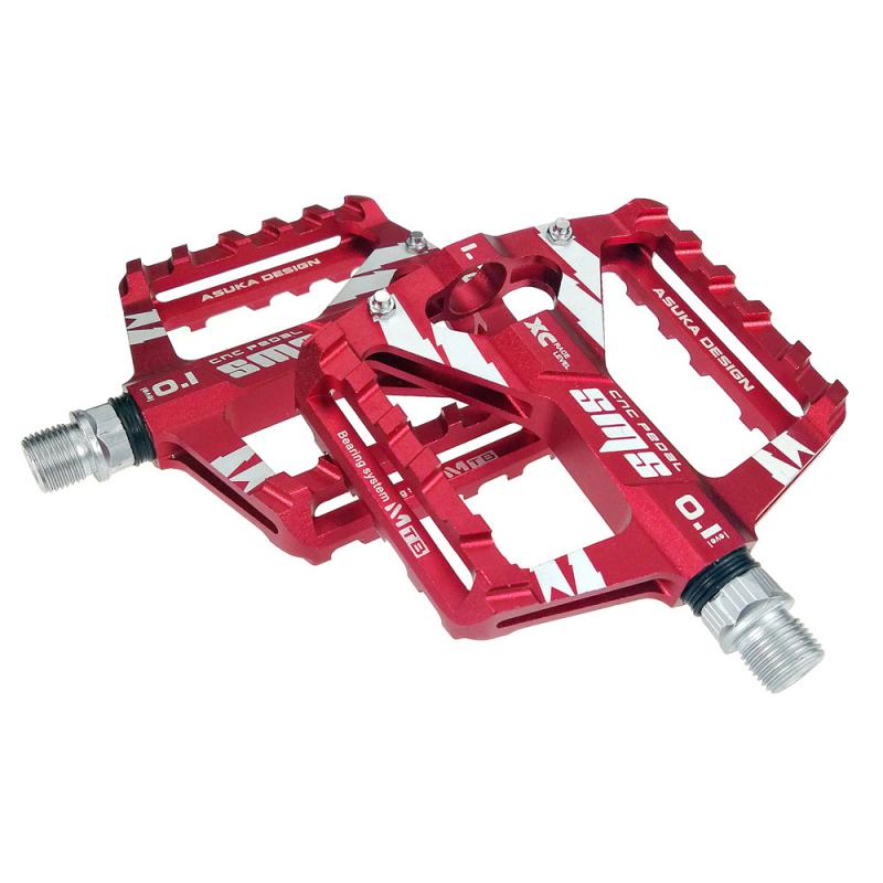 Pedais de bicicleta plana mtb rolamentos estrada pedais mtb mountain bike ciclismo pedais de largura acessórios da bicicleta parte livramento dropshipping: red
