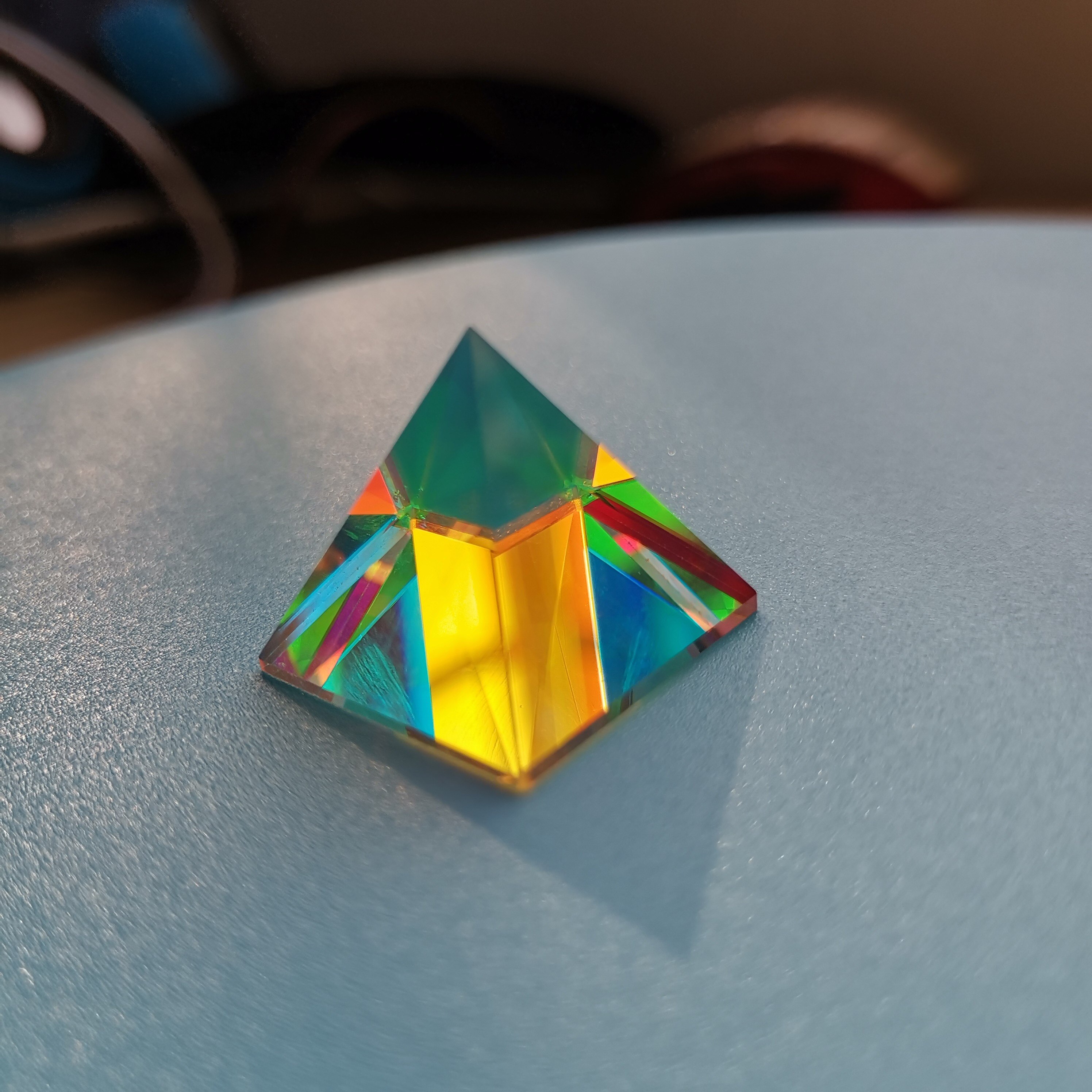 Farvet pyramide prisme optisk  k9 glas studentereksperiment instrumentværktøj juledekoration