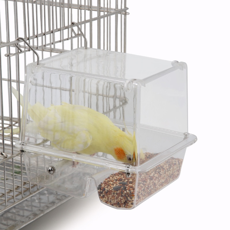 1PC Seed Bird Spill-Proof Feeder No Mess Parrot Toys Cockatiel Finch Tidy Corral Spill-Proof Box Bird Feeding