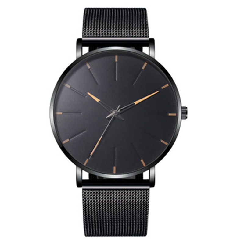 Watch Men Watch Ultra-Thin Watches Quartz Stainless Steel Band Simple Wrist Watch Male Clock: I