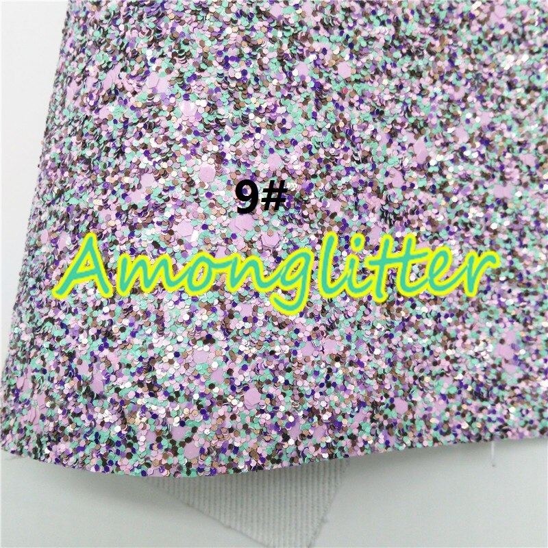 Amonglitter Blue Chunky Glitter Leather Glitter Fabric with Twill Backing, Glitter Sheet for DIY Bows Bags 21x29cm A4 size MB006: 9