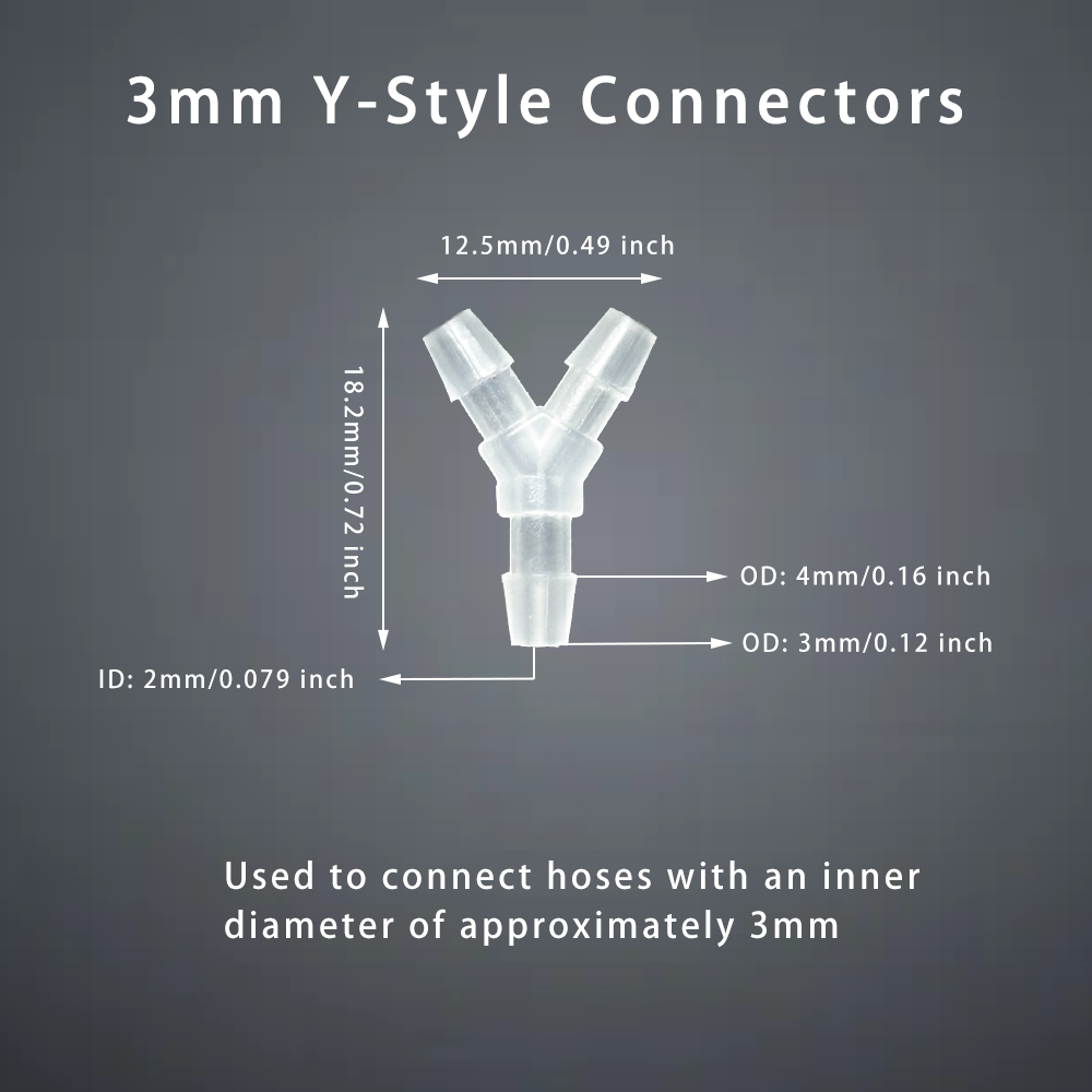 Conector en T para manguera, conector de lengüeta en forma de Y, divisor de flujo de aire y agua, junta de tubo de plástico para riego por goteo, acuarios y jardín, 5 uds.
