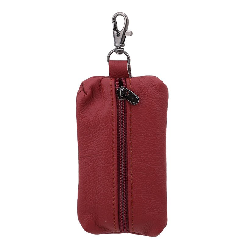 Key Holder Man Leather Key Wallets Women Keychain Cover Key Organizer Housekeeper Covers Keychain Bag for Car Porta Llaves: Claret