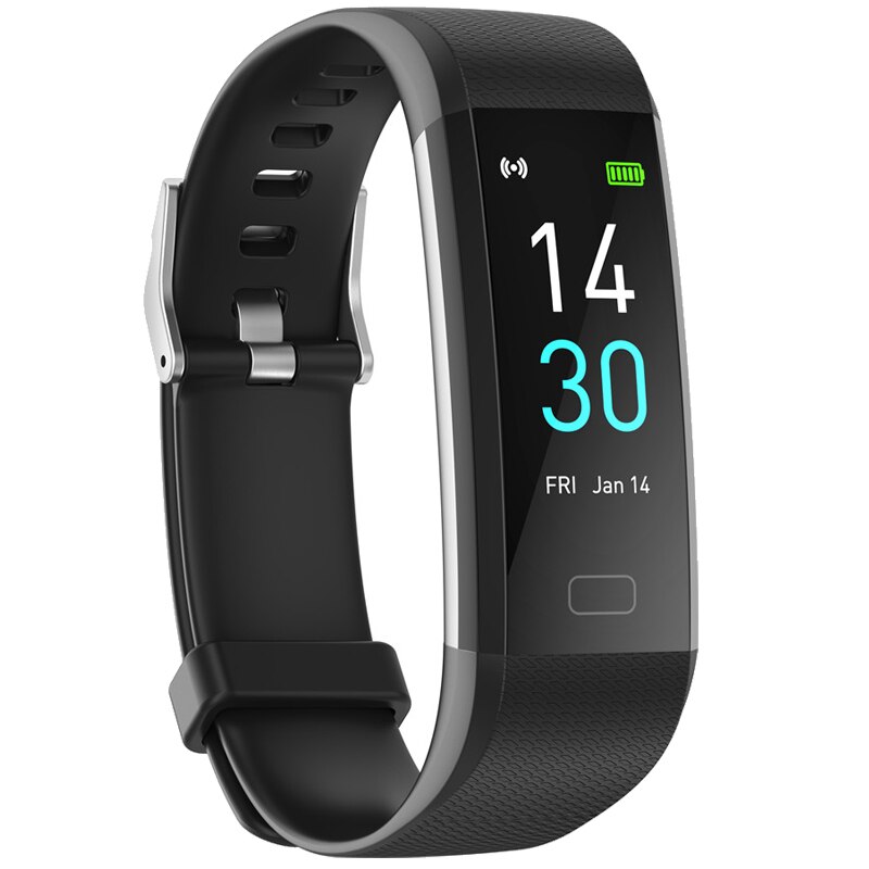 Reloj inteligente deportivo con Bluetooth para hombre y mujer, pulsera inteligente deportiva con monitor, seguidor Fitness de ritmo cardíaco, IP68: Black