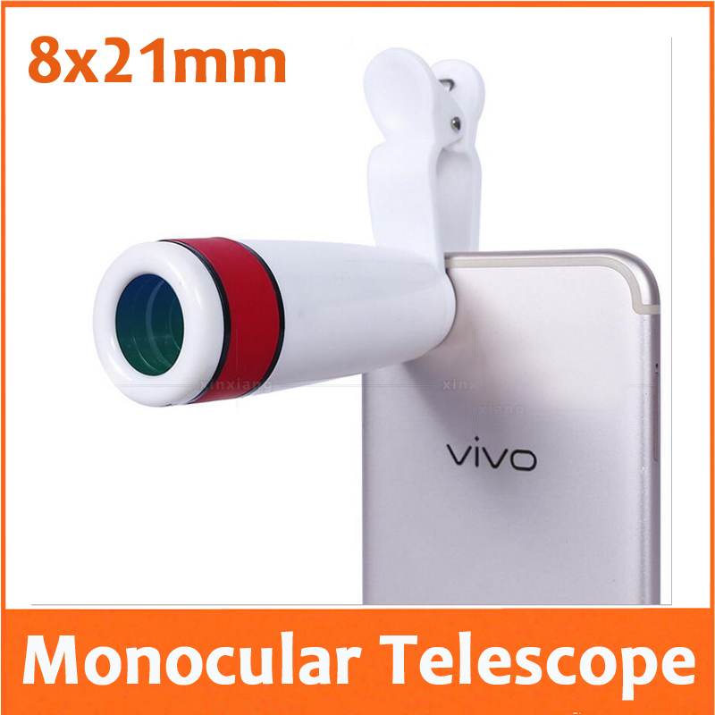 Télescope monoculaire extérieur de 8X21mm avec le support de Clip de combiné d'appareil-photo de téléphone portable 8 fois le télescope de bande vidéo de photographie