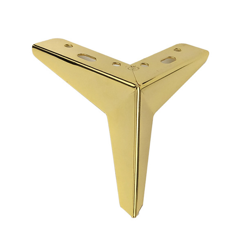 Soportes para muebles de 4 Uds., trípode de metal de tres puntas en forma de diamante grueso de 10cm: Oro