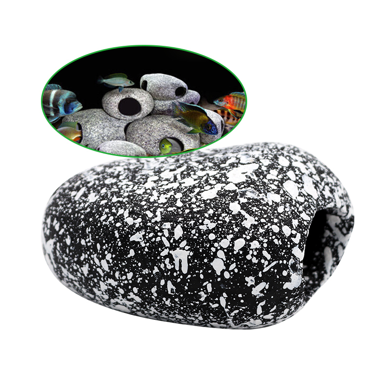 1 stk mærkelige sten til akvariet keramisk rock hule akvarium sten akvarie dekoration