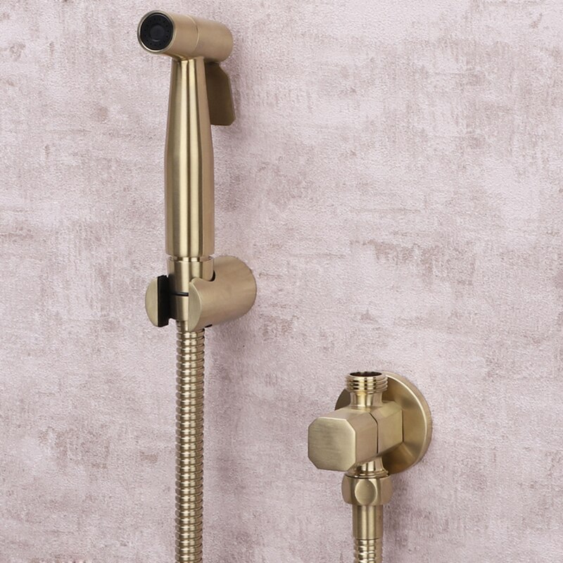 Toilet bidet kranen borstel goud messing enkele koude badkamer douche blaasgevoede spuitpistool sproeier bidet kranen badkamer hardware kranen