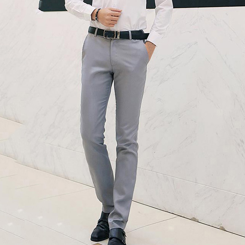 Kostuumbroek heren pantalon heren zakelijke broek heren rechte broek effen pasvorm nette klassieke broek