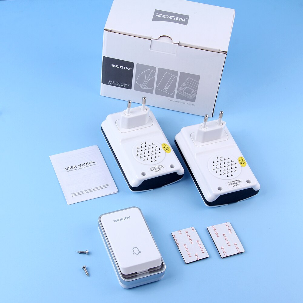 Draadloze Deurbel Waterdicht Self-Powered Knop Smart Deurbel Sets Home Welkom Outdoor Huis Klokkenspel Ontvanger