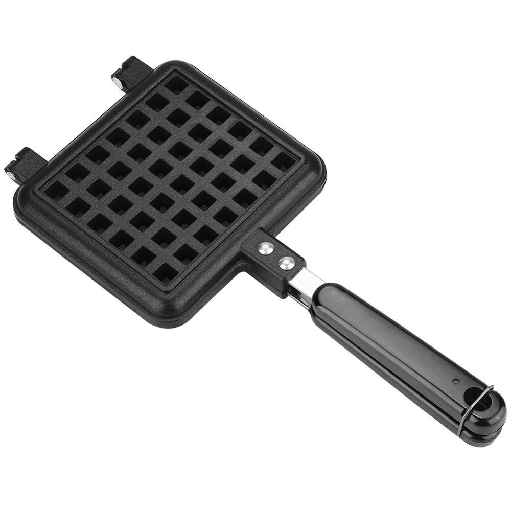 Moule antiadhésif à Double face pour gaufre, poêle à gaz en alliage d&#39;aluminium, gaufrier cône, plaque de presse à gaufres, outil de cuisson: Square Shape