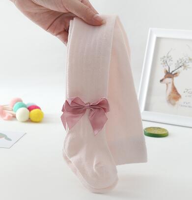 Collants en maille respirante pour enfants, bas en coton avec nœud, anti-moustiques, ,: Pink mesh tights / 1 to 3year