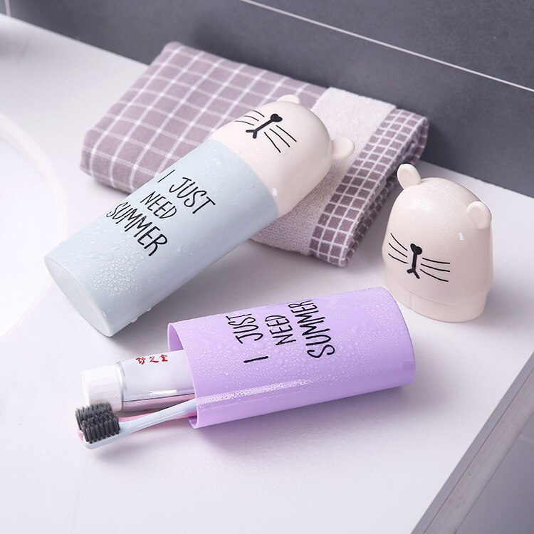 Kannettava matkapesu kurlata kuppi hammasharja hammastahna puku ulkoilumatkailu sarjakuva saada kurlata sopimus