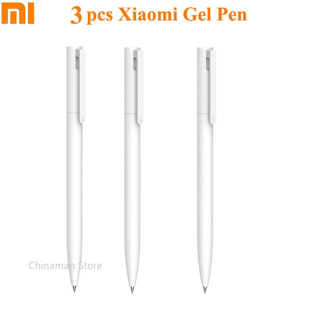 Original Xiaomi Mi Gel Pen MI Pen 9.5mm No Cap Bullet Black Pen PREMEC Smooth Switzerland Refill MiKuni Japan OEM Black Blue Ink: 3 pcs pen