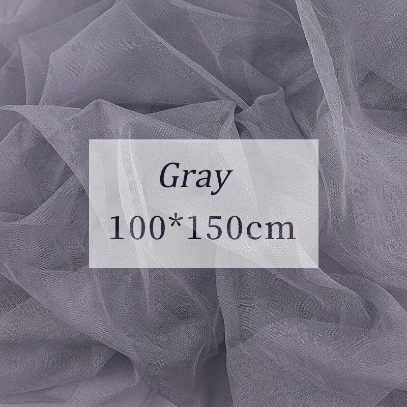 INS Style photographie accessoires manucure photographie accessoires arrière-plan gaze photographie arrière-plan tissu couleur unie: 100x150cm gray