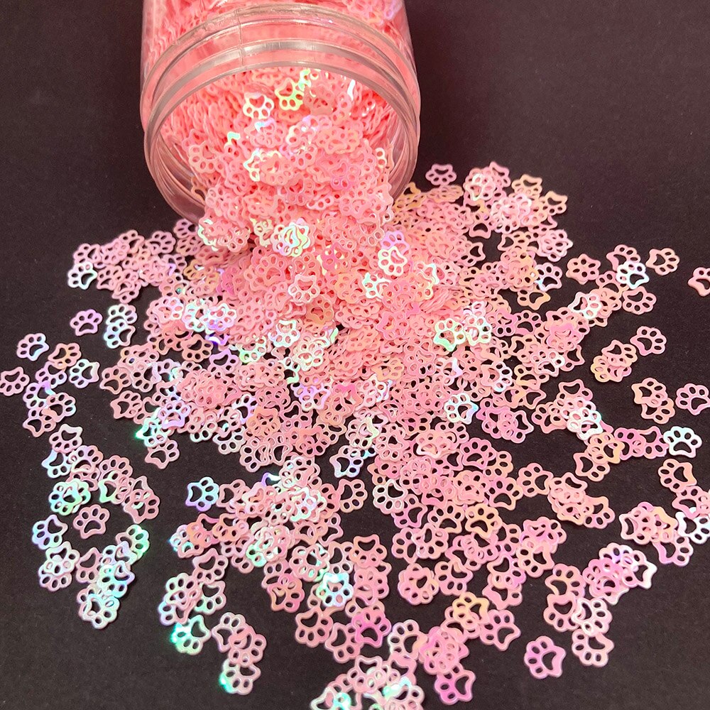 1 Doos Cartoon Kat Poot Vorm Losse Pailletten Voor Ambachten Pailetten Glitter Nail Art Decoratie Sequin Diy Confetti Accessoires