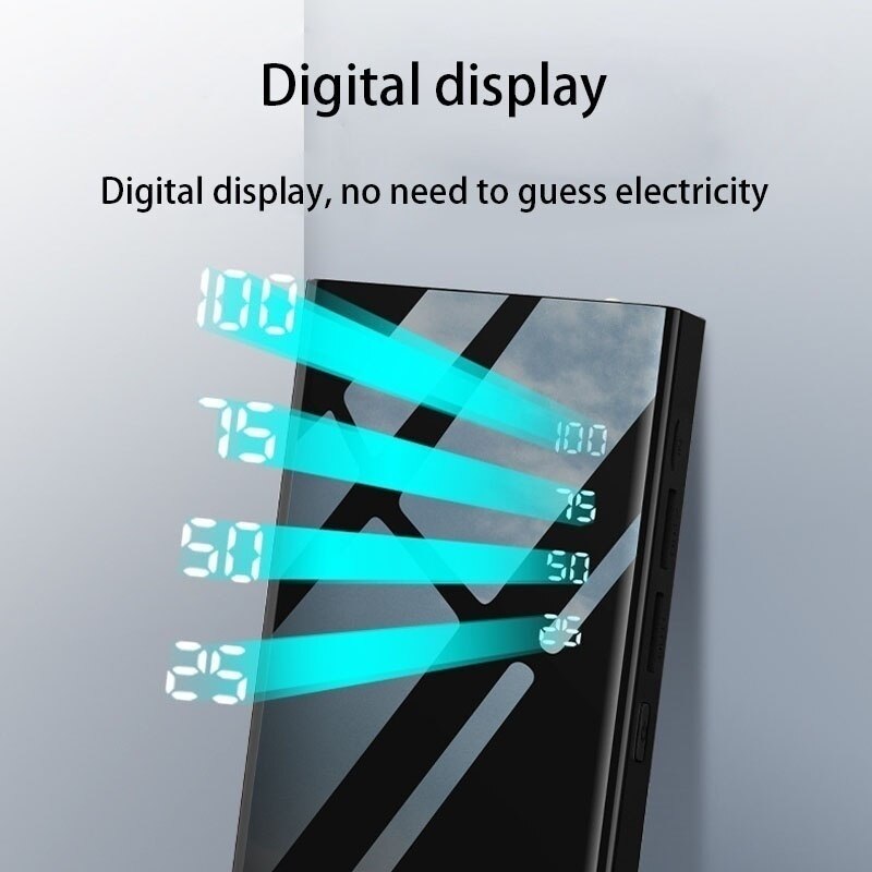 Powerbank 30000 mah draagbare oplader, powerbank met ultrahoge capaciteit en 2.1a uitgangen, led-verlicht lcd-scherm, oplader