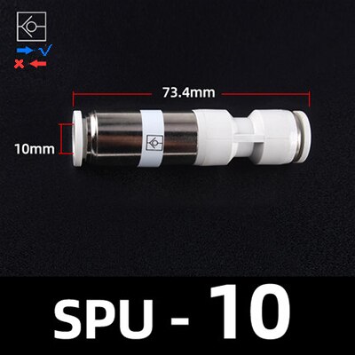 Pneumatic check valve hose straight pipe L-shaped partition SPU SPV SPM-4 6 8 10 12 air compressor quick air pipe plug connector: SPU-10