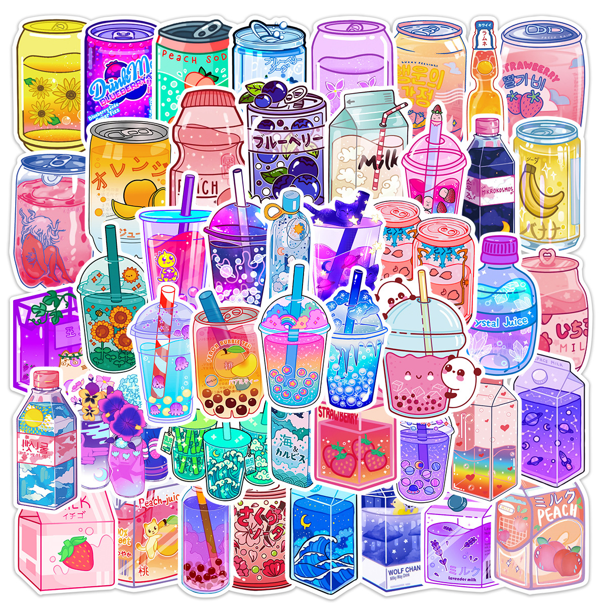 10/25/50pcs mignon Kawaii Ins Style boisson autocollants Graffiti pour voyage bagages bouteille d'eau réfrigérateur téléphone ordinateur portable Scrapbooking