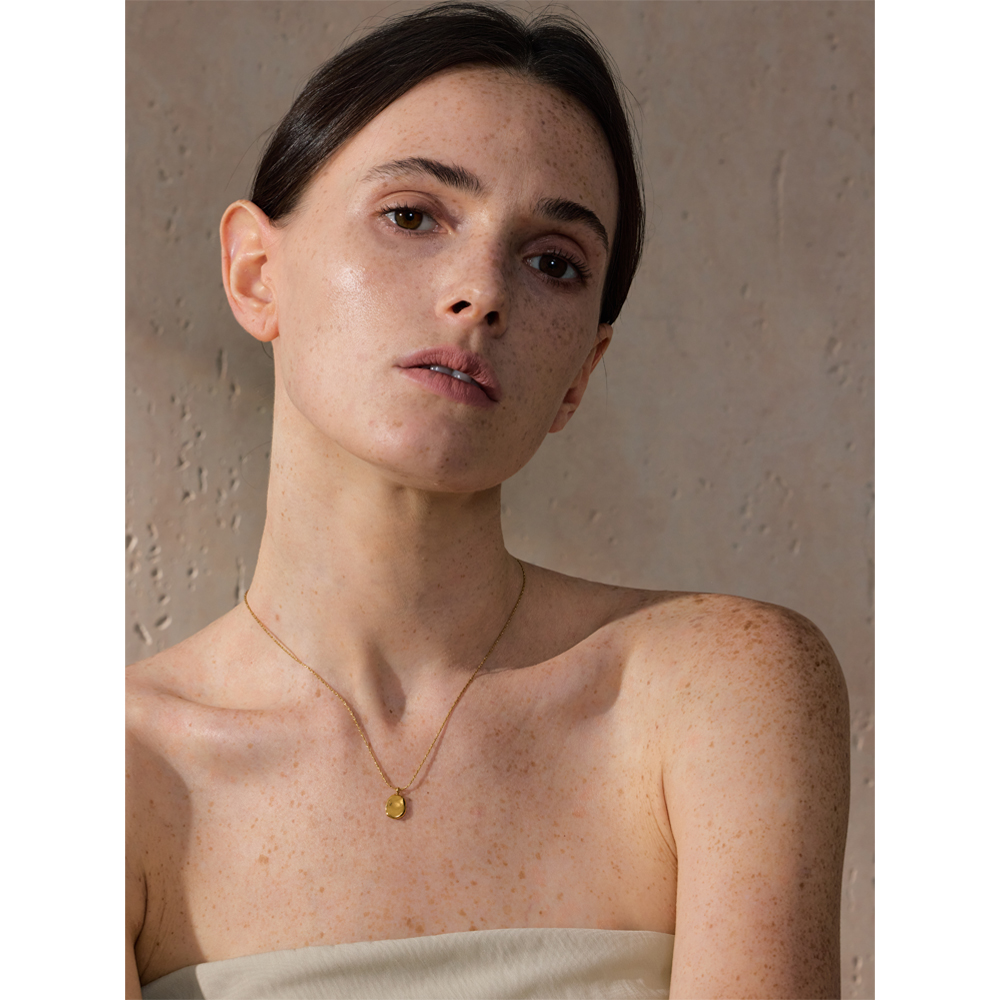 Yhpup Simple Stainless Steel Metal Square Hammer Pendant Necklace Gold Silver Color 18K PVD Plated Collar Jewelry