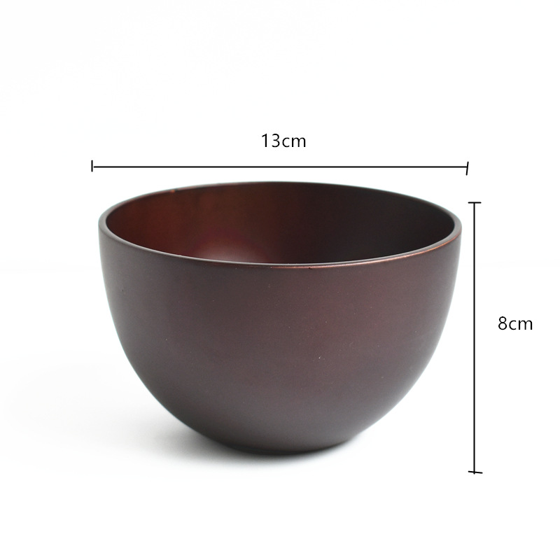 Cuenco de ensalada de madera Natural profundo caqui gran sopa de ensalada de madera redonda platos tipo tazón juego de utensilios de cocina de madera Premium: Brown L