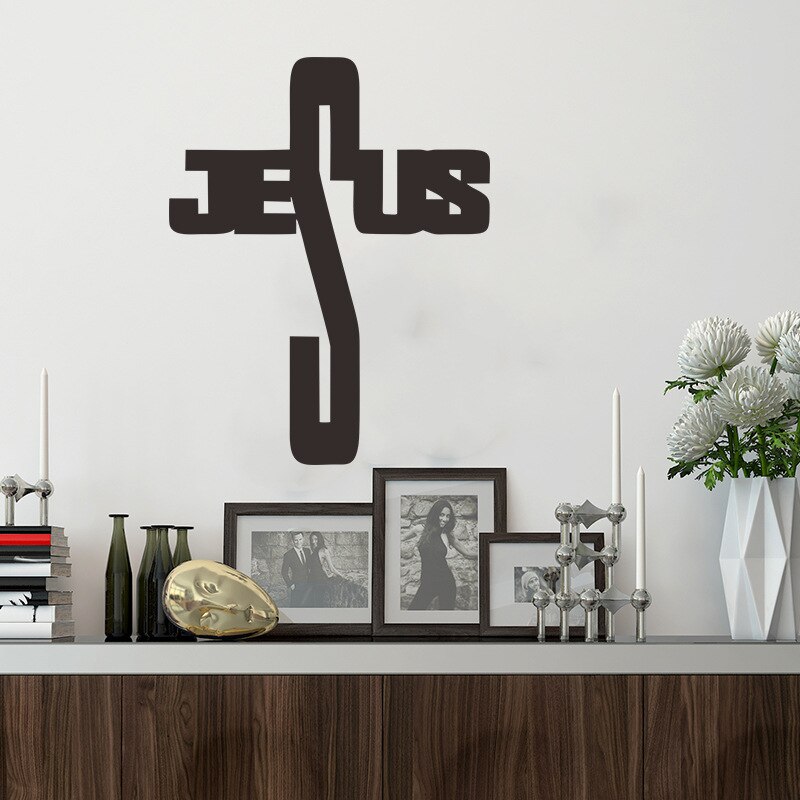 Accessoires voor huisdecoratie, handgemaakte jezus, christelijke kruis muursticker, gebedskruis, jezus kruis, huisdecoratie