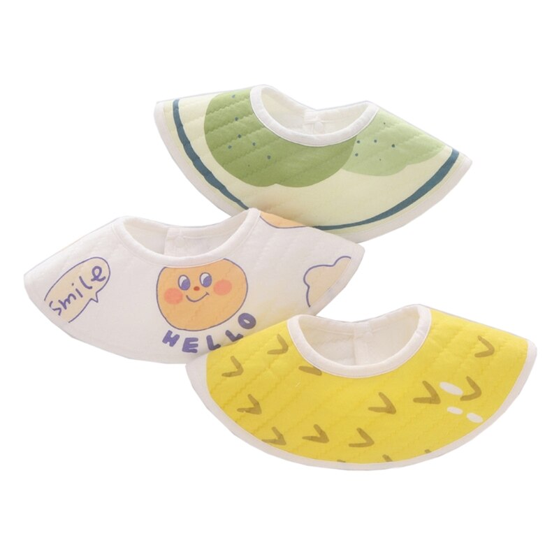 3pcs/lot Newborn Infant Baby Bids Adjustable Boys Girls Soft Breathable Cotton Animal Print Cute Feeding Bibs Baby Boy Stuff: 1