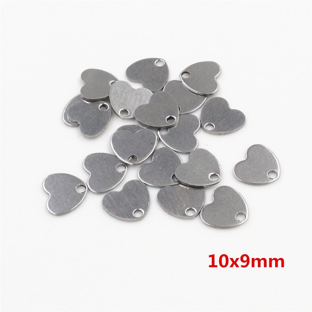 50pcs/lot No Fade Charms 316 Stainless Steel Solid lovely heart Charms handmade Craft pendant Jewelry making,DIY for necklace