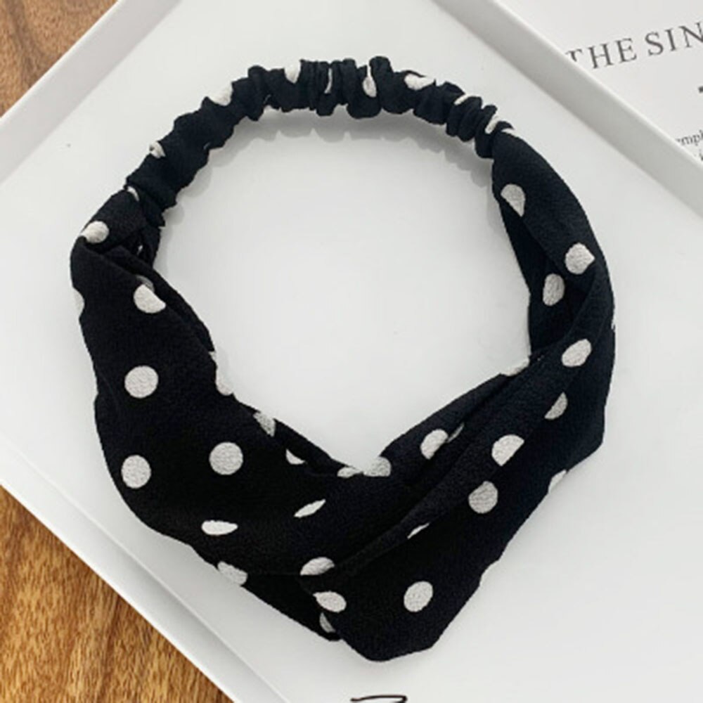 Headband Cross Knotted Bow Chiffon Floral Hair Band Korea Headdress Women Hair Accessories Girls Hairband: 14