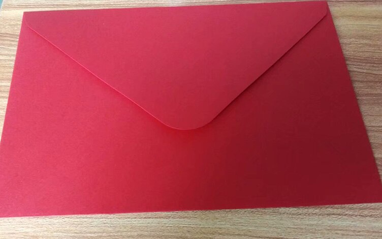 Enveloppes rectangulaires avec fenêtre, 13.5x19.5cm 16x16cm, blanc ivoire, rouge Kraft, bleu, enveloppes carrées, 4 invitations, , 50x cm: Rectangular red