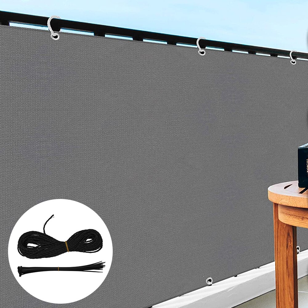 1 pz vento parasole rete riparo privacy schermo brezza fibbia per cucire tenda da suola esterna balcone recinzione da giardino copertura con cravatte