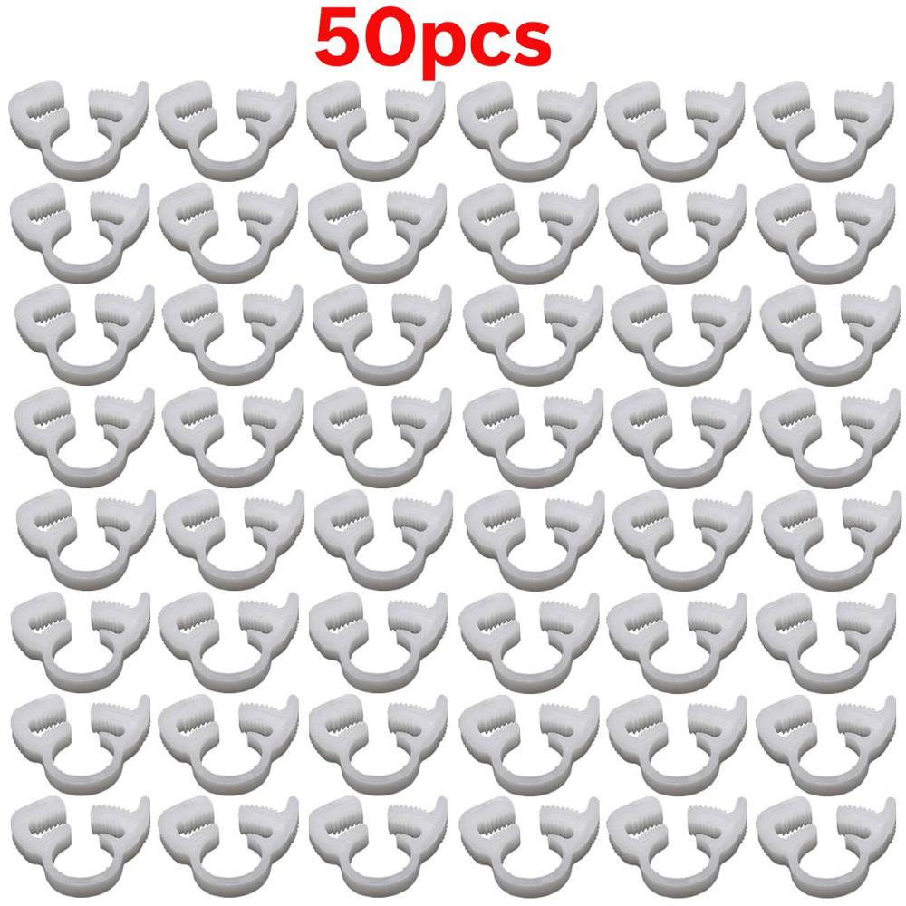 1/4'' Nylon Clamps for 4/7mm Watering Hose Pipe Plastic Snap Ratchet Clip Garden Greenhouse Coolant Soft Hose Pipe Silicone Tube: KSL01-047-50PCS