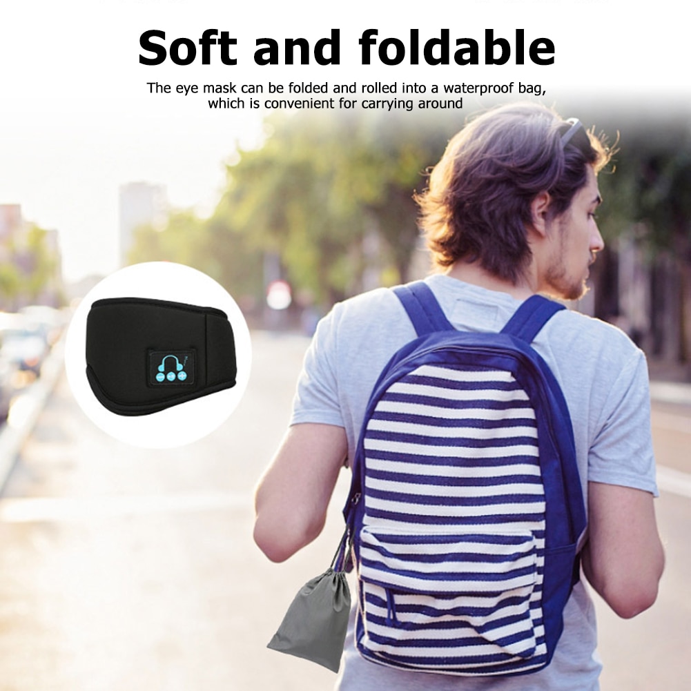 Calling 3D Sleep Eye Mask Cover Wireless Bluetooth V5.0 Sleep Headphones Portable Blindfold Travel Eyepatches