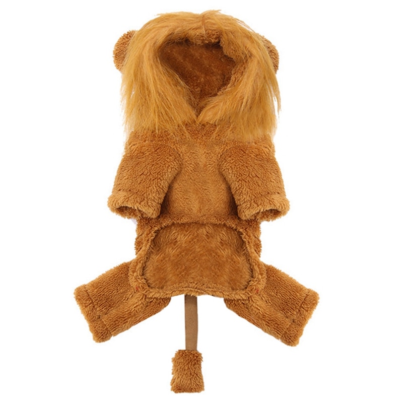 Huisdier Kat Kleding Lion Mane Pruik Cosplay Kostuum Voor Kat Hond Halloween Kerst Kleding Fleece Hond Warme Jas Jas