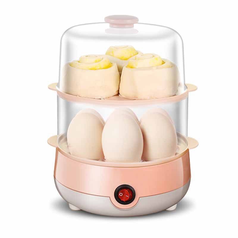 Mini Elektrische Pan Ketels 2-Layer Gekookt Ei Fornuis Multifunctionele Warmte 14 Eieren Broodje Eten Boiler Steamer 220V auto Shut
