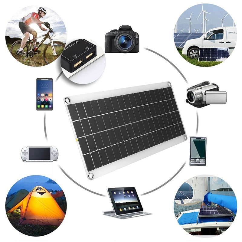Dobbel usb 15w solcellepanel reiseregulator invertere diy multifunksjonell dc/usb ladestrømforsyning usb solcellepanel
