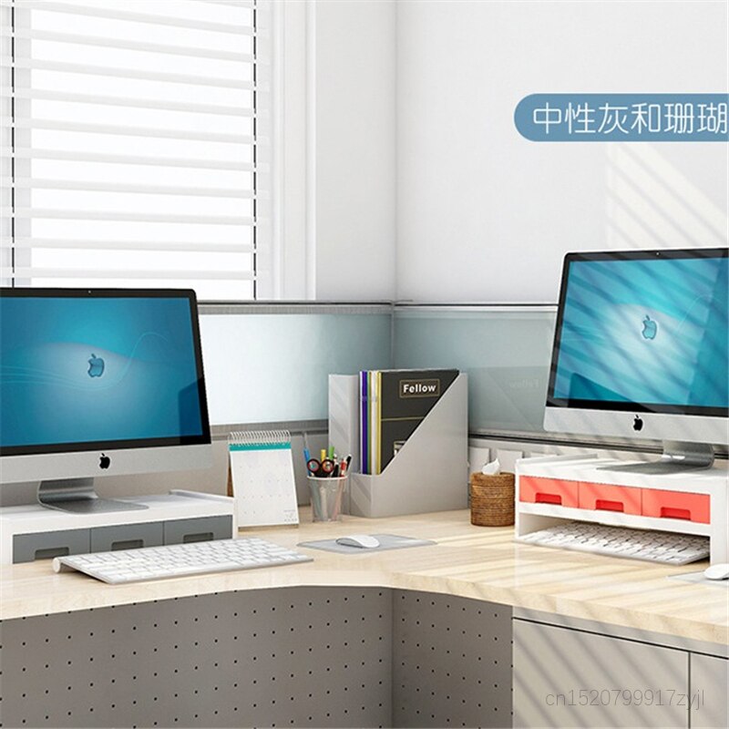 3 Layers Multifunctional Desktop Computer Keyboard Lockers Office Desktop Storage Box Pen Holders Stationery Books Bookshelves