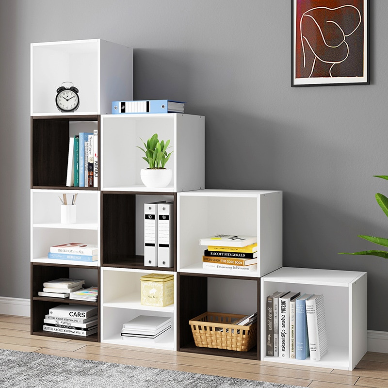 Moderne boghylde samlet display stativ gør-det-selv boligindretning multi kube opbevaring boghylde bogreol