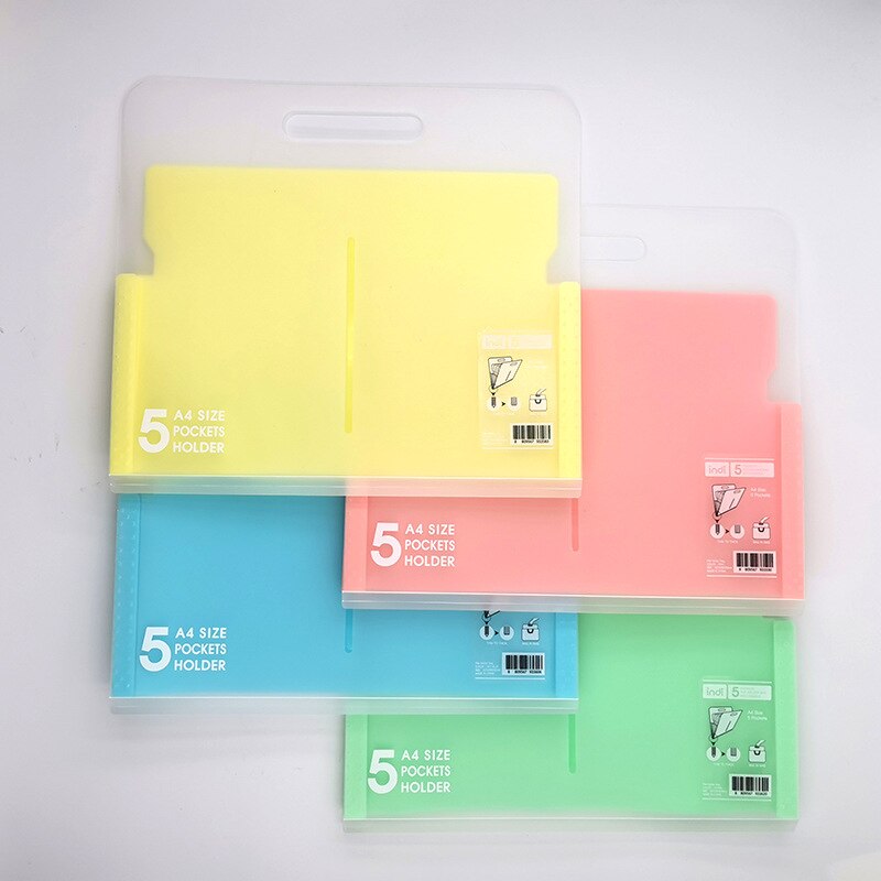 EZONE 5 pochette dossier couleur bonbon expansion portefeuille PP dossier Portable Document sac bureau fichier stockage sac 327*280*30mm