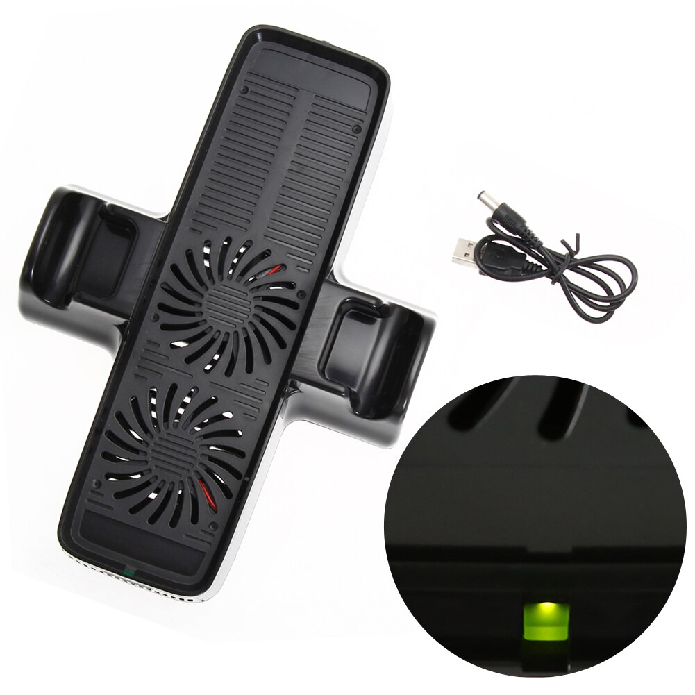 Cooling Fan with Dual Dock Stand for XBOX 360 Game Controller