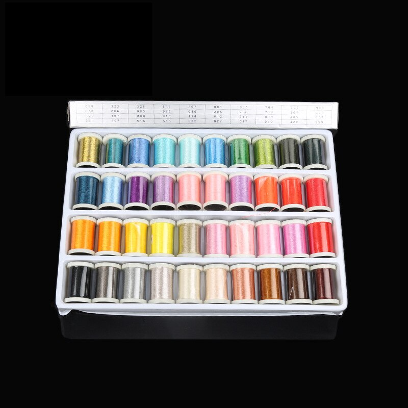 Mixed Colors Sewing Thread Roll Machine Hand Embroidery 28M Patchwork Silk Sewing Machine Non-woven DIY Threads 135D/2 Computer