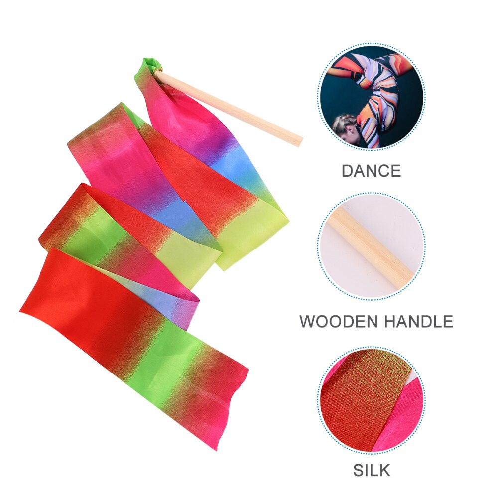 1Pc 2mx10cm Colorful Rhythmic Gymnastics Ribbon Dancing Gymnastics Ribbon Dancing Streamers