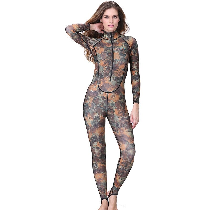 Vrouwen Een Stuk Wetsuit 1 Mm Duikpak Camo Surf Pak Waterdicht Uv Zon Ademende Zwemmen Duiken Snorkelen