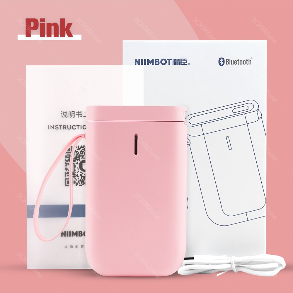 D11 Wireless label printer Portable Pocket Label Printer Portable BT Thermal Label Printer Home Use Office Fast Printing Printer: Pink printer