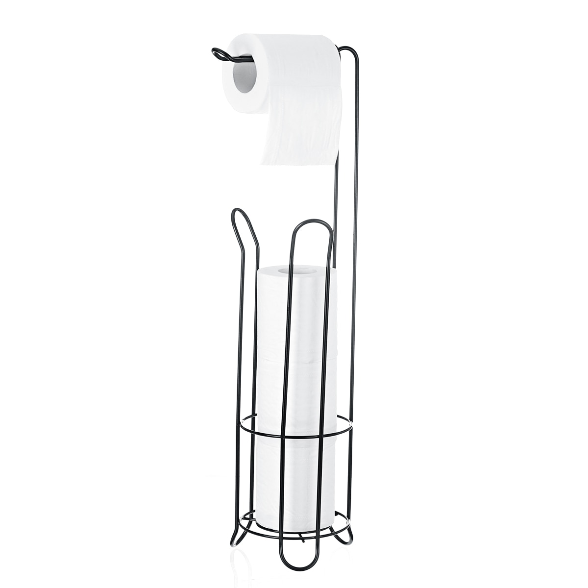 Toilet-Paper-Holder-Stand-Reserve-Storage-Dispenser-Free-Standing-Holder-Bathroom-Roll-Tissue-Chrome Paper Roll Stand Storage