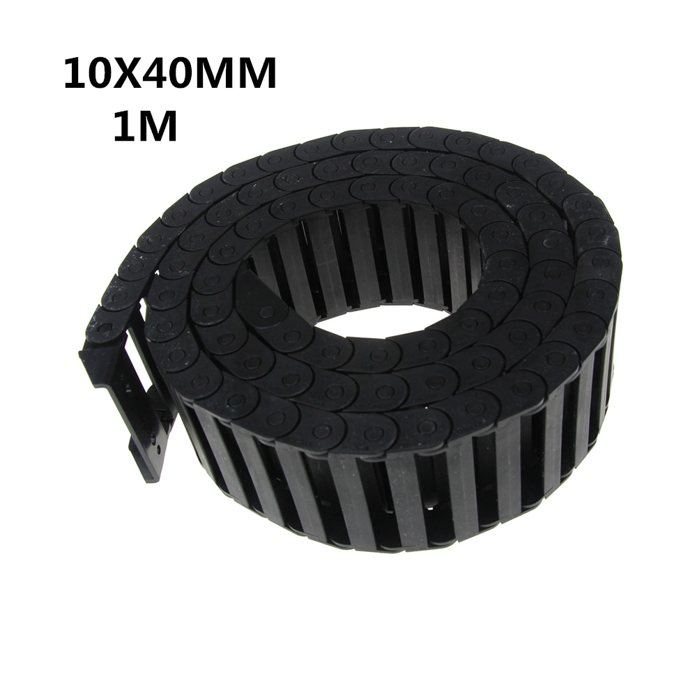 10 x 40mm 10*40mm L1000mm Cable Drag Chain Wire Carrier with End Connectors for CNC Router Machine Tools