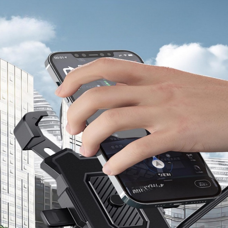 Supporto per telefono Supporto per telefono cellulare girevole a 360 gradi Supporto per telefono per moto antiurto regolabile per smartphone da 4,8-6,8 pollici