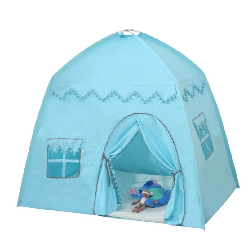 Children Play Tent Large Space Foldable Play House Princess Castle Cabin Tent For Kids Birthday Christmas: Blauw
