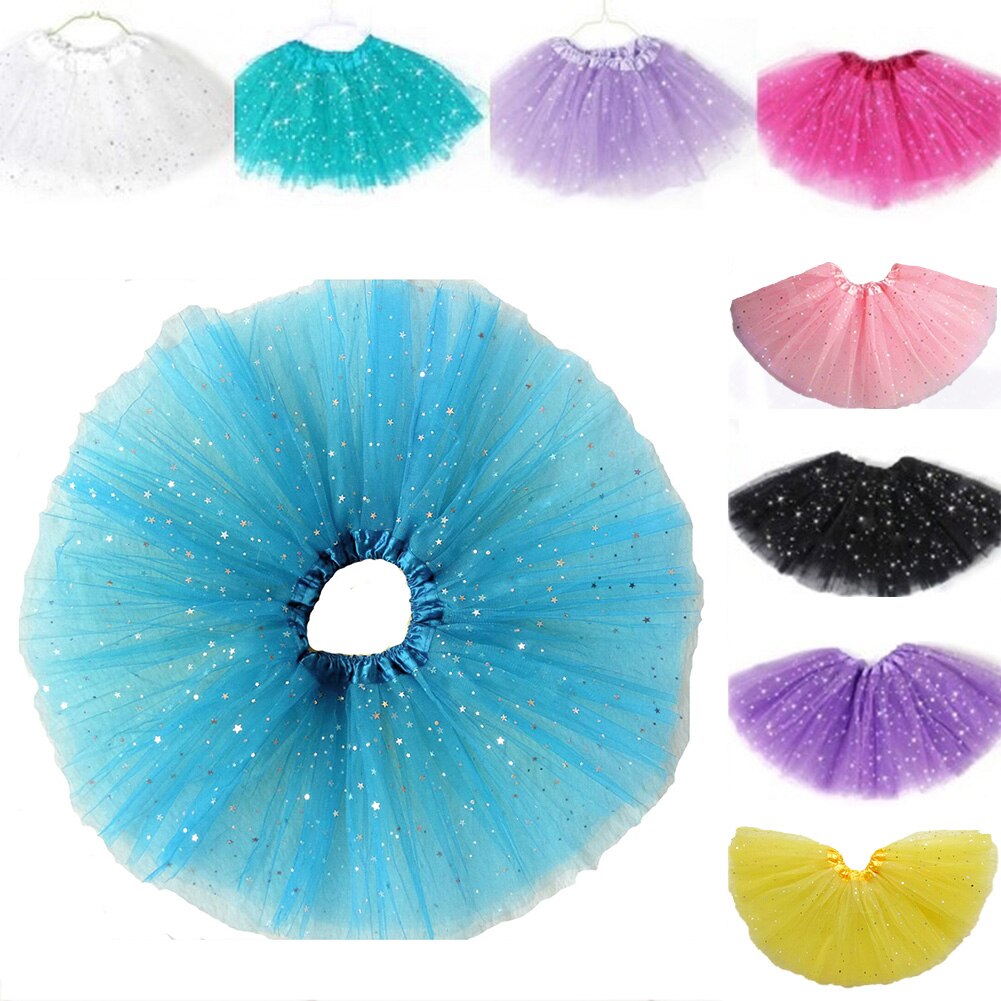 Candy Color Baby Kids Girls Ballet Dancewear Sequin Tulle Tutu Skirt Princess Skirt Party Costume