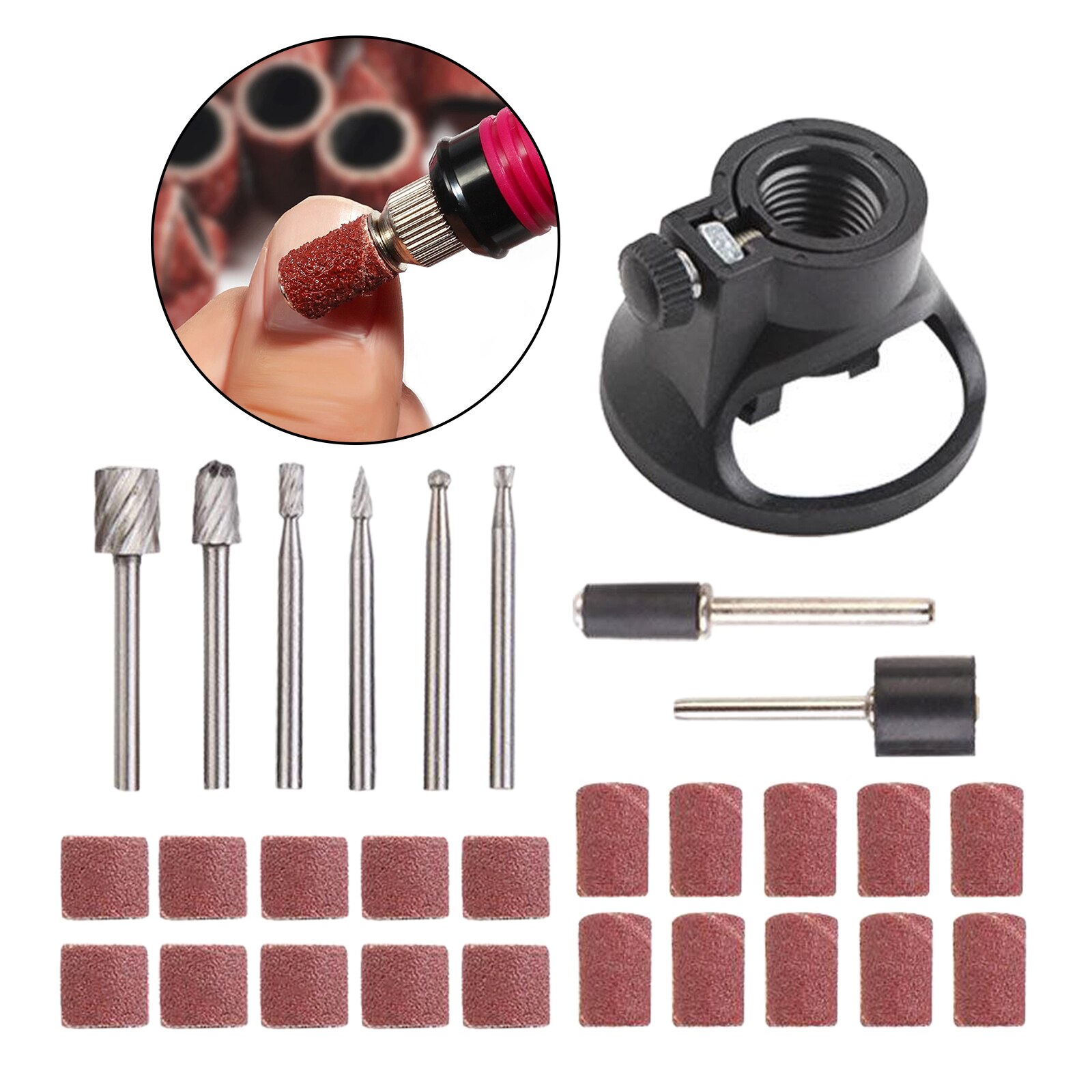 Sanding Drum Kit 29pcs 80/180 Grit for Rotary Drill Accessories Tools